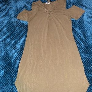 Green military stretch dress.